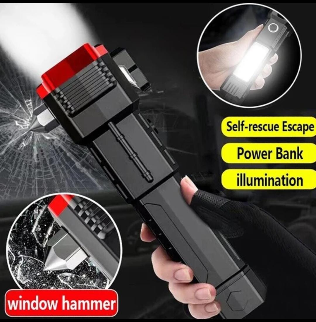 Multifunction Portable Led Flashlight Rechargeable LED Hammer Torch