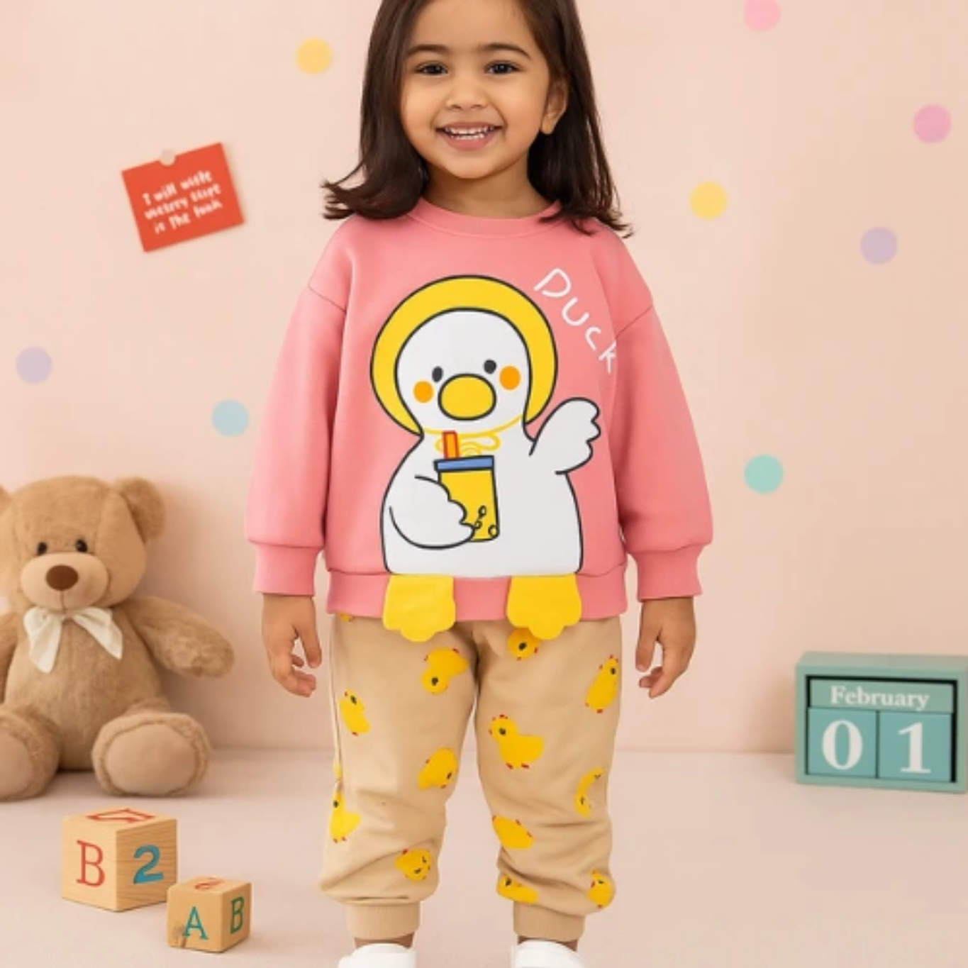 Little Duck Print Sweatshirt Set [2pack]