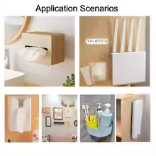 Double Sided Patch Hook Buckle Transparent Adhesive Wall Hooks   Pack of 10