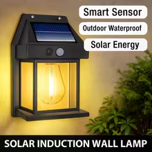 Outdoor Solar Tungsten Wall Light with Motion Sensor IP65 Waterproof LED Safety Light for Patio Outdoor Deck Porch Barn Garage