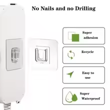 Double Sided Patch Hook Buckle Transparent Adhesive Wall Hooks   Pack of 10