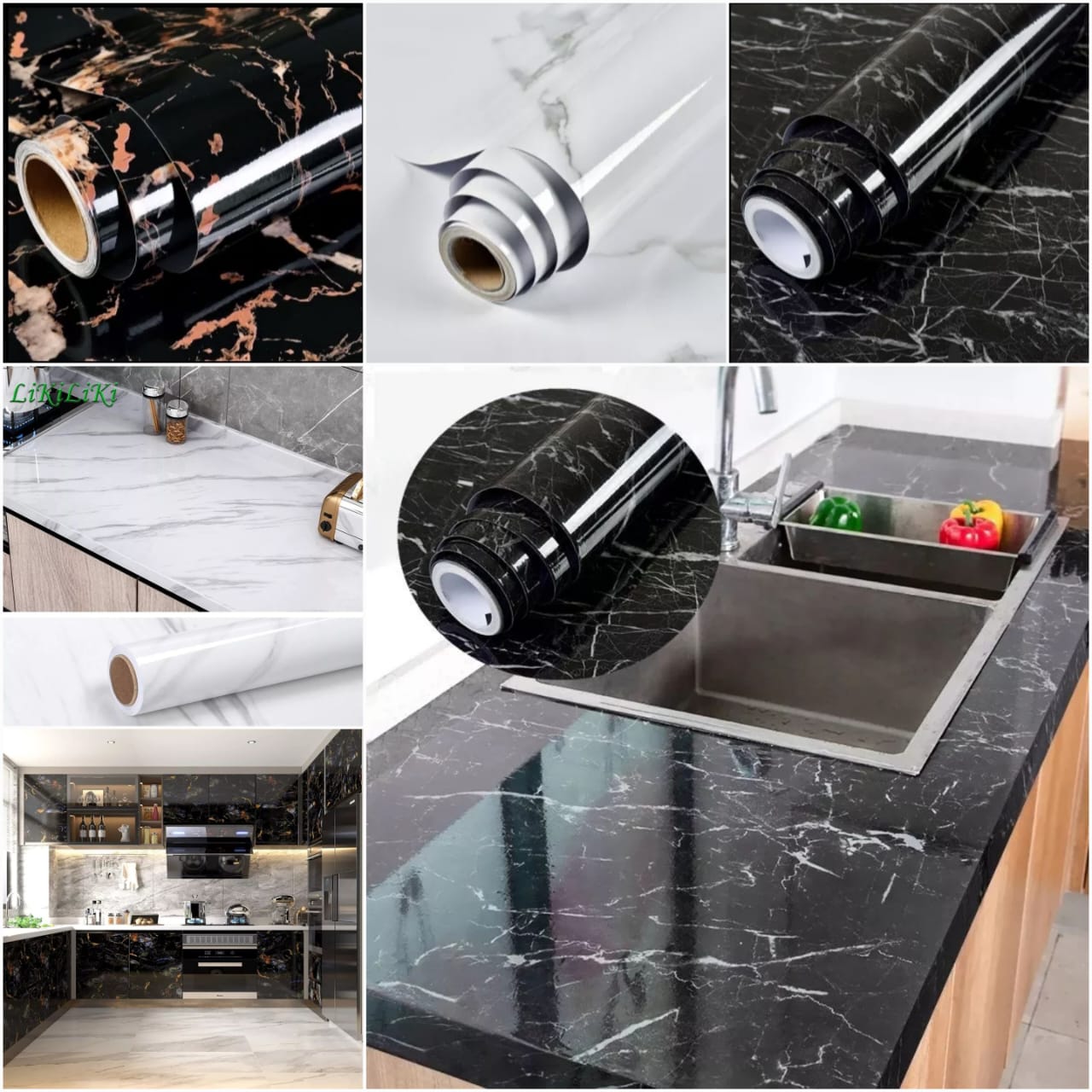Self-adhesive Marble Roll  Size: 60×200cm