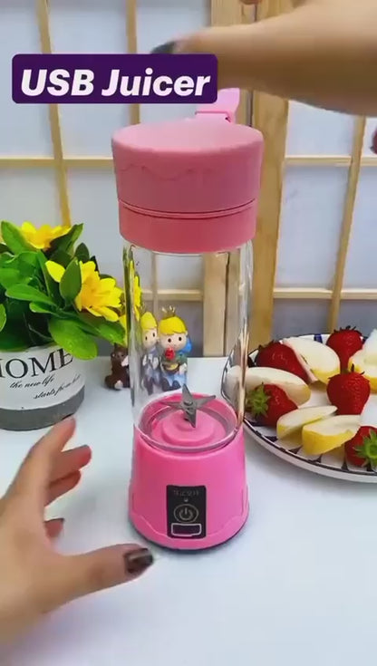 Portable Mini Juice Blender / Rechargeable 6-Blade Juicer Cup / Electric Fruit and Vegetable Juice Maker without Plugging in