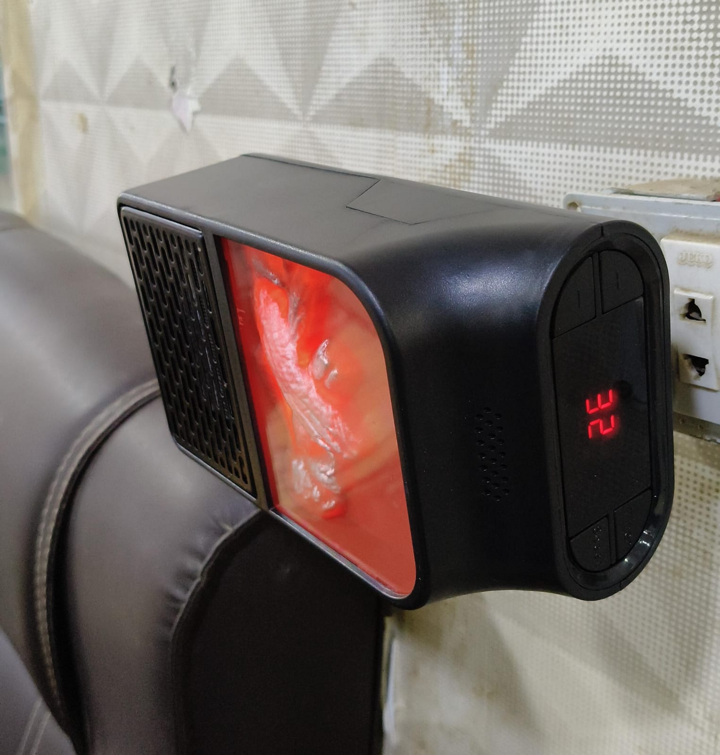 Portable Electric Heater With LED Fireplace Display